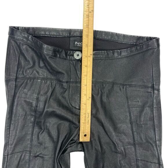 NOR Leather Pants Womens Size 30 Tall Black Ruffle Ankle Sexy Grunge Witchcore - Picture 10 of 14